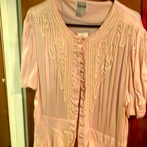 Mock two-piece peach dress